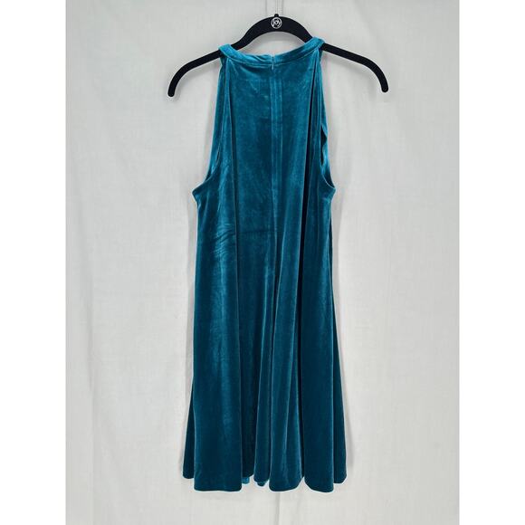 Cynthia Rowley Dress Womens Small Green Velvet Mini Party Flowy Boho Stretch - Picture 2 of 8